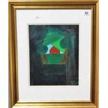 STAN ROSENTHAL 'Red Cottage in a Lane' Oil on board Signed Further signed and inscribed in pencil to