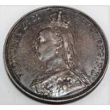 Victoria silver jubilee head crown coin, 1887.