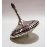 Modern silver hallmarked spinning top, length 7cm, weight 1.20oz approx.