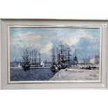 JOHN NEALE St. Malo Tall Ship Oil on board Signed and inscribed 44cm x 74cm