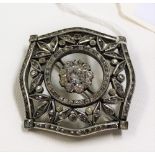 White metal clear stone set brooch designed by Gemma Redmond, stamped to the back ORGM 1138525,
