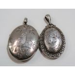 Two silver hallmarked lockets, weight 25.2g approx