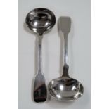 Pair of William IV silver ladles, maker William Eaton, London 1837, weight 5oz approx.