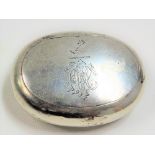 Victorian silver palm snuff/tobacco box by Stoke & Ireland Ltd, London 1989, weight 2.35oz approx.