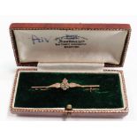 9ct gold RAF Sweetheart brooch with enamelled decoration, within fitted case, weight 3g approx