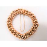 14ct rose gold curb link bracelet, stamped 585,weight 30.1g