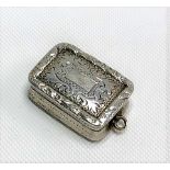 William IV silver small vinaigrette by Nathaniel Mills, foliate cast to the edge & engraved