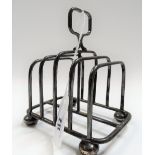Edwardian silver four section toast rack, maker HW, Sheffield 1903, weight 6.60oz approx.