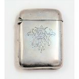 Victorian silver Vesta case, engraved monogram, maker HW, London 1899, weight 1.15oz approx.