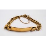 18ct gold Italian curb-link identity bracelet, weight 13.6g approx