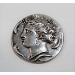 Reproduction Grecian silver coin, weight 20g approx