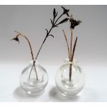 Three contemporary silver and silver gilt flowers by Christopher Nigel Lawrence, London 1980 & 1984,