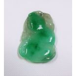 Jade apple green pendant, length 42mm.