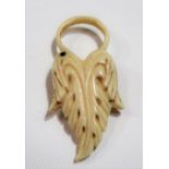 Unusual 19th Century carved ivory lock, height 5.5cm
