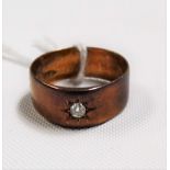Victorian 18ct gold diamond set band ring, the diamonds of 0.15ct spread approx, Sheffield 1893,