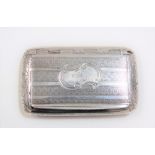 Early Victorian silver engine turned snuff box, maker ES, Birmingham 1850