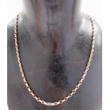 9ct gold belcher link necklace, weight 8.3g approx