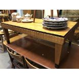 Satinwood rectangular coffee table by Lane Altavista Virginia, serial no. 2692080, style no. 11141