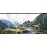 CHARLES WYATT WARREN (1908-1993) The Gwyrfai River, near Cwellyn Oil on board Signed