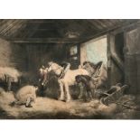 The Farmer's Stable Mezzotint after the original by William Ward 43 x 60.5cm