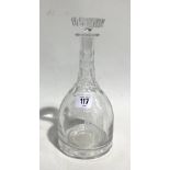 An Orrefors glass limited edition Silver Jubilee decanter and stopper dated 1977, edition No.463/