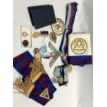 Modern Masonic regalia including various Cornish jewels, one in 15ct gold