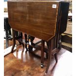 Edwardian mahogany inlaid Sutherland table, width 68.5cm.