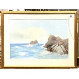 REGINALD DANIEL SHERRIN (1891-1971) A West Country Coastal Scene Gouache Signed 34.5 x 51cm