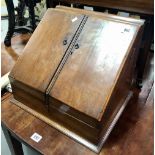 Victorian oak table top stationery cabinet.