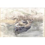 MAY MARSHALL BROWN (1887-1968) An Inshore Fishing Boat Watercolour 25 x 36.5cm