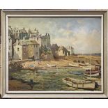 GILBERT GEE St Ives Harbour Oil on board Signed 39.5 x 50cm