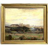 RICHARD JACK R.A Avignon, showing the Palace of the Popes Oil on board Signed and dated 1925 50cm