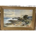 GEORGE M. PATERSON (fl. 1880-1904) Picnickers By The Shore Watercolour Signed 29.5 x 44.5cm