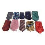 Ten designer ties, Ted Baker, Yves Saint Laurent, Christian Dior (2), Dolce & Gabbana, Tommy