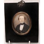 CARSTEN HOLLER (b. 1961) A miniature portrait of a gentleman Inscribed to reverse 6.2 x 5cm