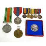 WWI & WWII medal group to H.V. Bullbrook 35432 comprising Victory Medal, Defence Medal, Imperial