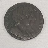 William & Mary 1794 copper half penny
