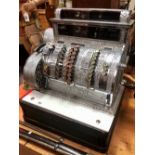 Good large chrome National Cash Register till with pounds, shillings and pence buttons, serial no.
