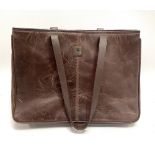A ladies Dubarry brown leather shoulder bag, 28 x 40cm, with branded dust bag
