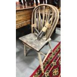 Early 19th Century West Country stick back chair and one other in need of restoration (2).