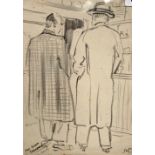 HYMEN SEGAL (1914-2004) The Good Companions, Hove and The Post Office, Bristol Charcoal Signed and