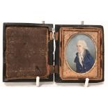 A cased miniature of a Georgian gentleman 5 x 4cm