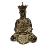 A small Chinese bronze seated Buddha, height 7cm.