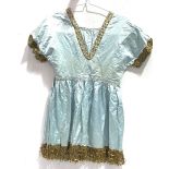 Early 20th Century Eastern child's blue silk dress with gold thread & sequins; together with a