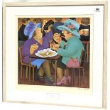 AFTER BERYL COOK 'Ladies Who Lunch' Colour print Signed in pencil by the artist Published by