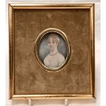 A miniature portrait of a Regency lady 6.3 x 5cm