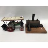 Mamod steam tractor; together with a horizontal steam engine (2)