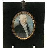 A cased miniature of a Georgian gentleman, 7.4 x 5.8cm
