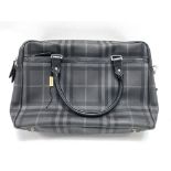A Burberry London check and leather briefcase, 27 x 34cm.