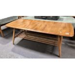 Ercol pale elm rectangular coffee table, width 104cm.